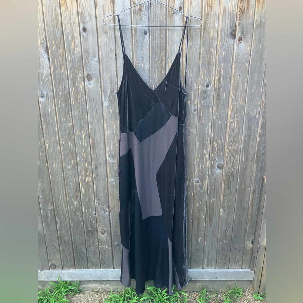 Zara Black and Gray Maxi Dress
